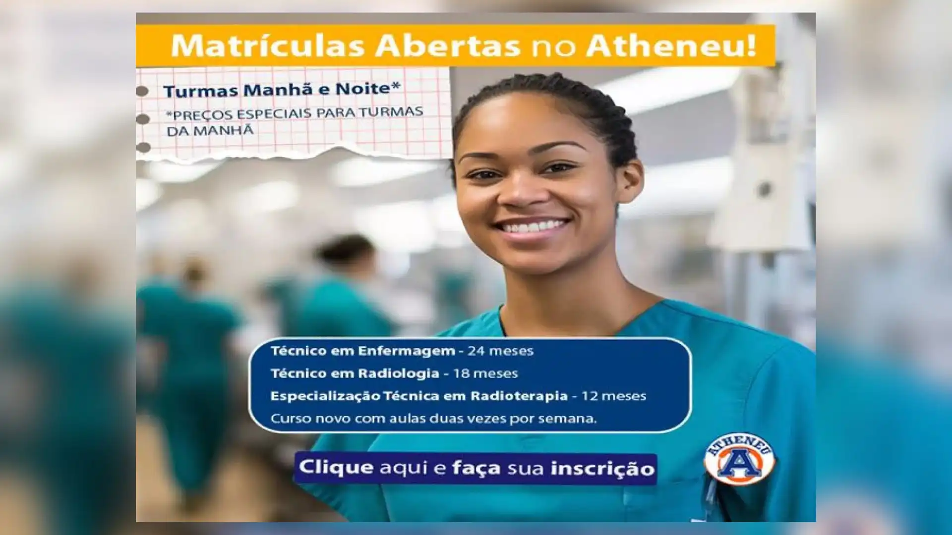 Associado faça sua inscrição no Instituto Atheneu com isenção da taxa de matrícula