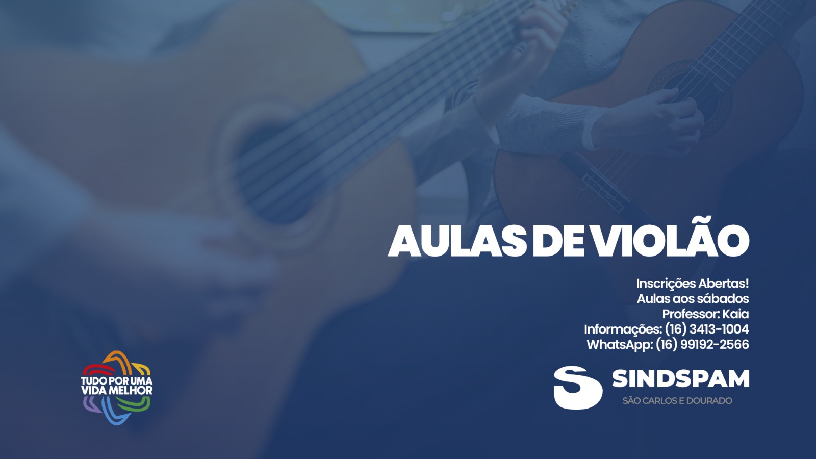 Sindicato oferece aulas de violão, inscrições abertas!
