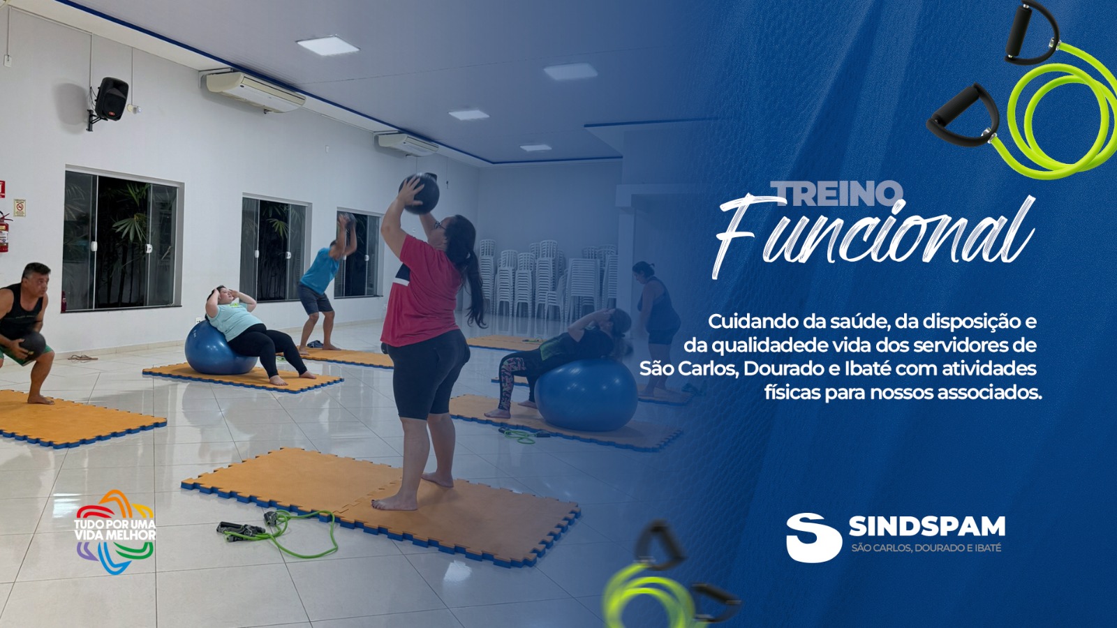 Cuidado com a sua saúde: SINDSPAM disponibiliza treinos funcionais para associados de São Carlos, Dourado e Ibaté