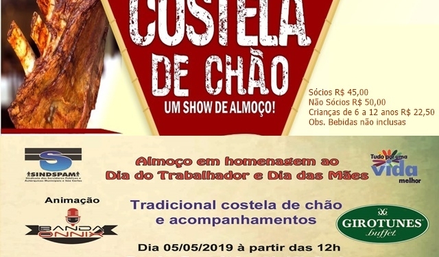 Vem Aí Costela De Chão Em Homenagem Ao Trabalhador E As Mães