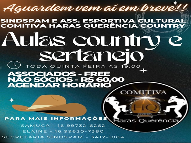 Sindspam E Comitiva Haras Querência Oferece Aulas De Country E Sertanejo